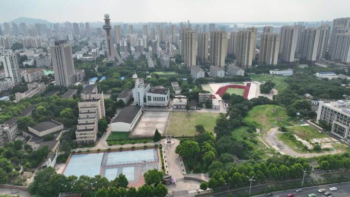 安徽大学江淮学院素材，航拍安大江淮学院