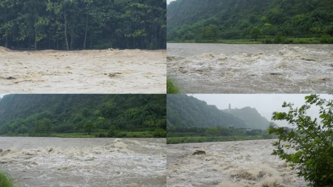 自然灾害山洪泥石流汛期洪水防洪视频素材