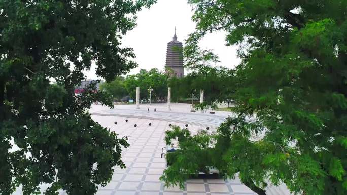 辽阳航拍 广佑寺 白塔 太子河 景区景点