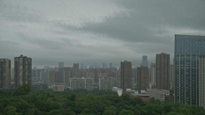 城市乌云暴雨延时