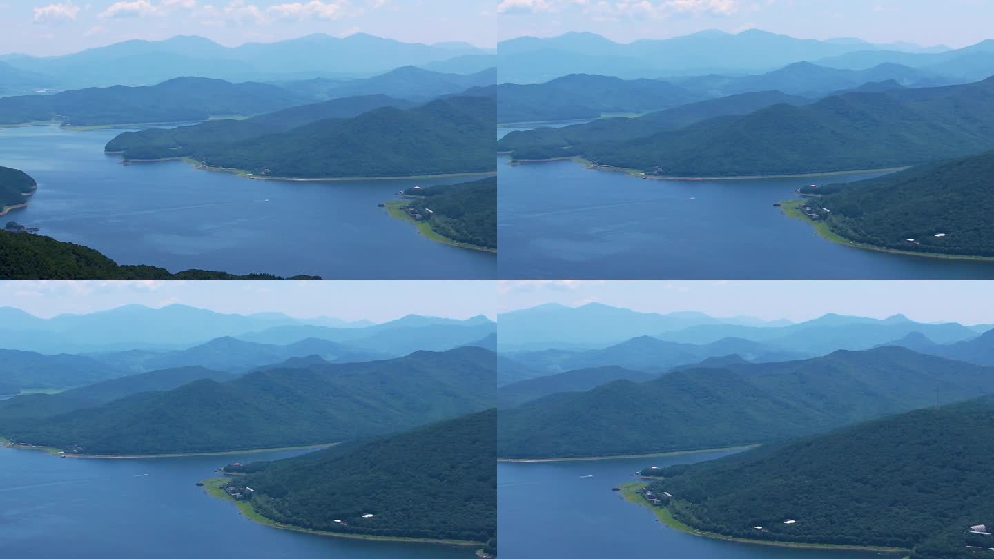 吉林朱雀山自然风光松花湖夏季风光航拍