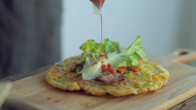 网红鸡蛋卷饼4K视频