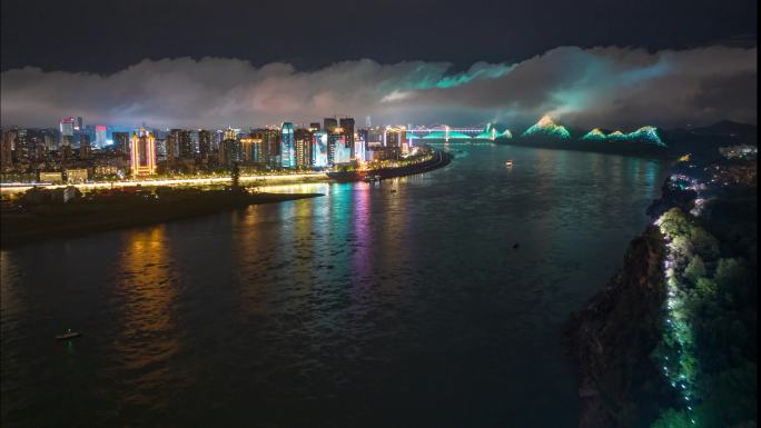 宜昌金融街西陵一路夜景