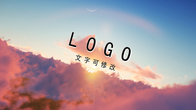 4K云层之上唯美logo日出