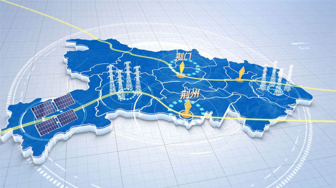 电网电力地图区位新能源地图AE模版