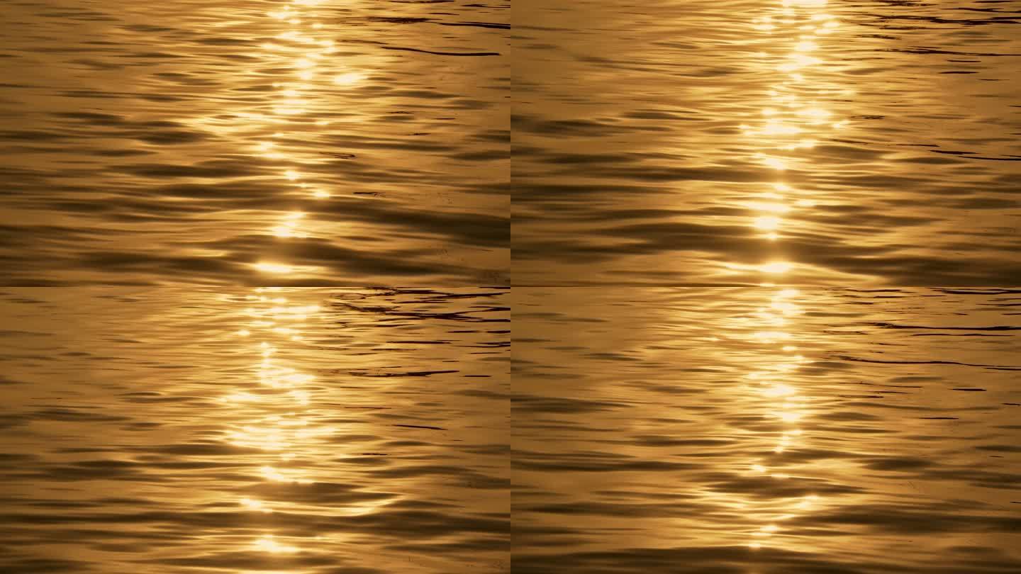 金色波光粼粼的水面光晕光圈