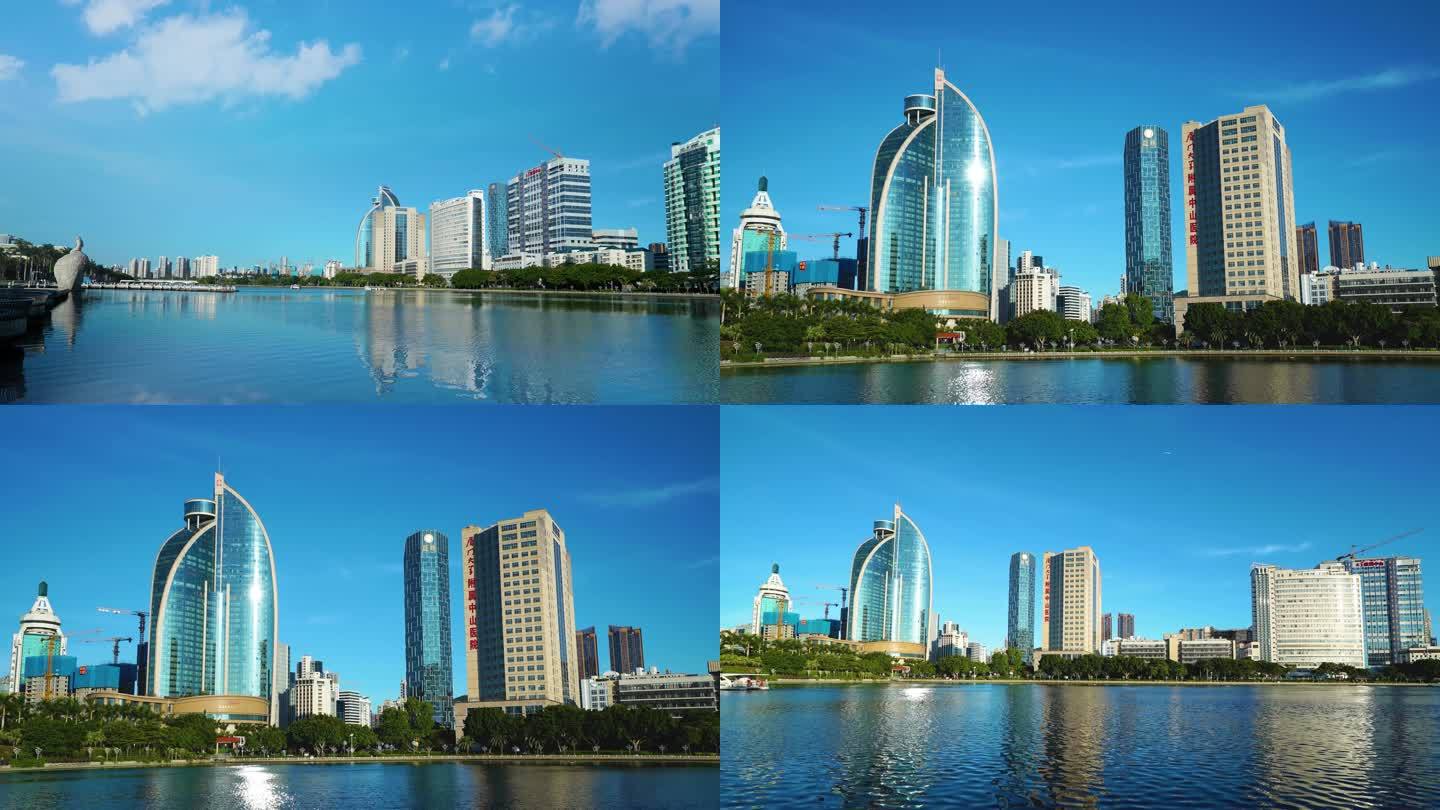 厦门市城市大景筼筜湖延时摄影
