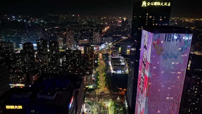 西海岸唐岛湾灯光秀夜景