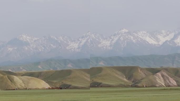 高清竖屏航拍新疆安吉海大峡谷风景