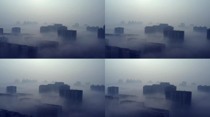 城市平流雾海市蜃楼
