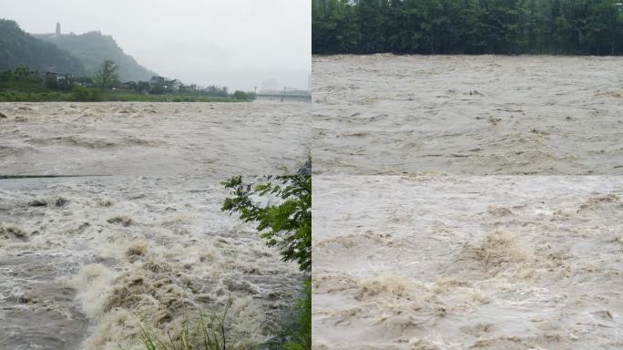 自然灾害山洪泥石流汛期洪水防洪视频素材