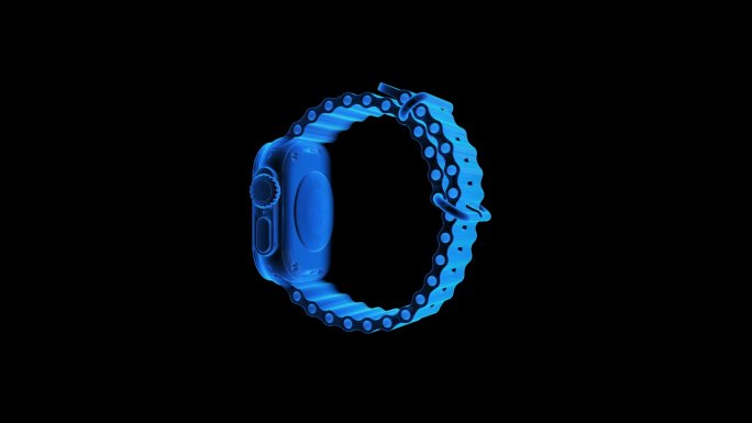 苹果手表全息蓝色科技通道素材