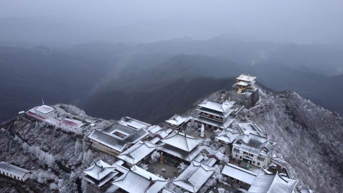 湖北随州冬季大洪山航拍