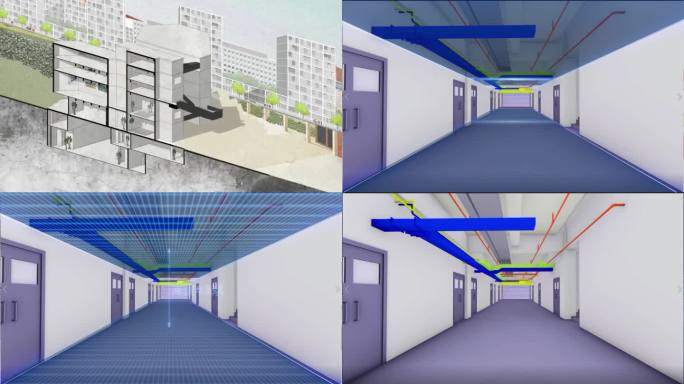 科技感扫描商业体BIM分析室内净高