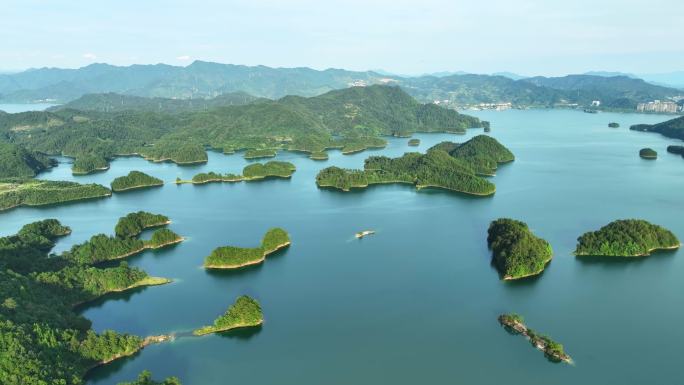 0168航拍杭州市淳安县进贤湾大桥千岛湖