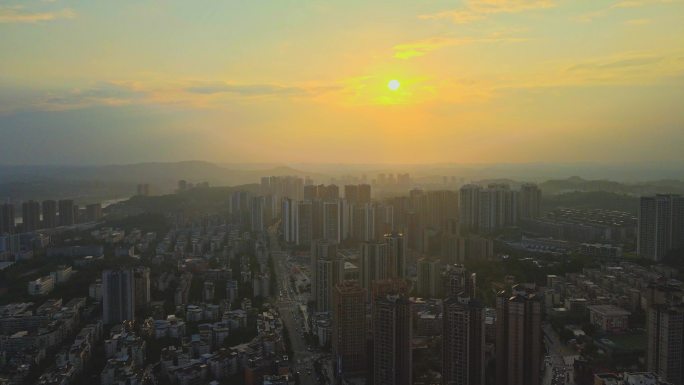 4K重庆合川大气航拍视频