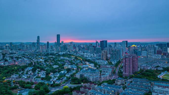 城市夜景航拍延时