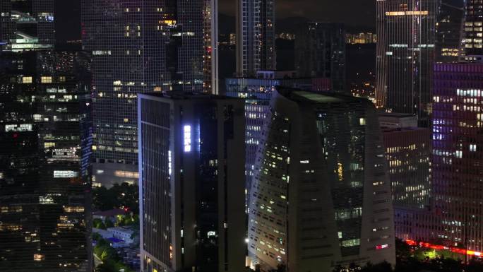 深圳南山区软件产业园夜景航拍