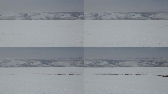 C冰面雪山远景视频