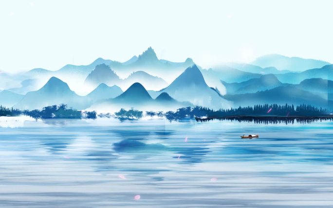 中国山水画动态视频