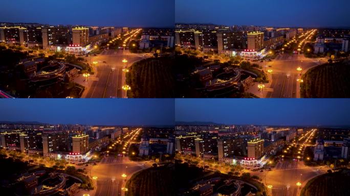 大同广灵城市夜景风光航拍