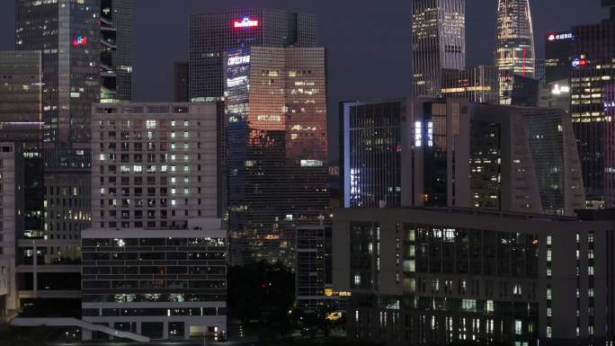 深圳南山区软件产业园夜景航拍