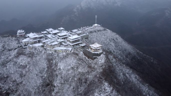 湖北随州冬季大洪山航拍