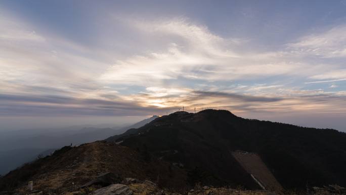 九宫山日落延时