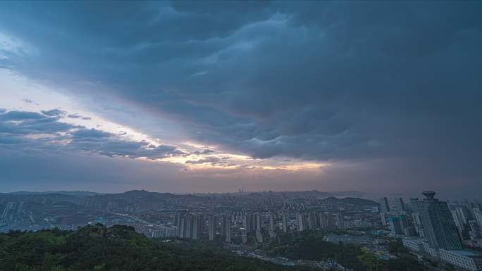 8K 城市乌云 雨过天晴 延时