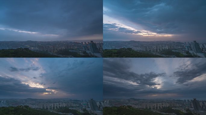 8K 城市乌云 雨过天晴 延时