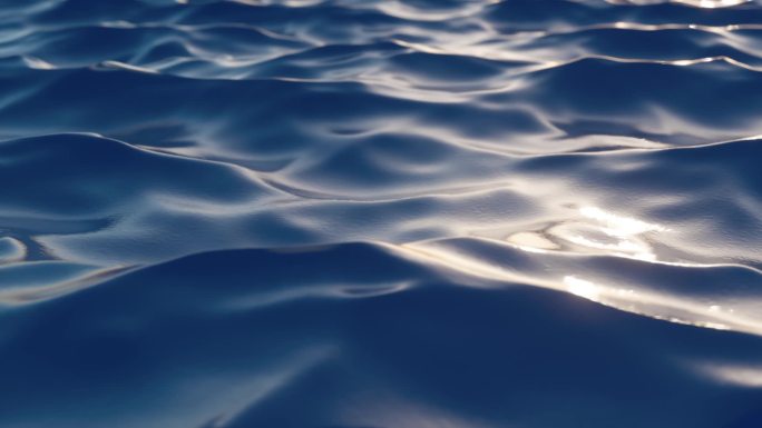 明亮的蓝色海浪在运动中。新鲜的饮用水，彩色视频。环境问题的概念，缺乏饮用水，气候变化，全球变暖。无缝