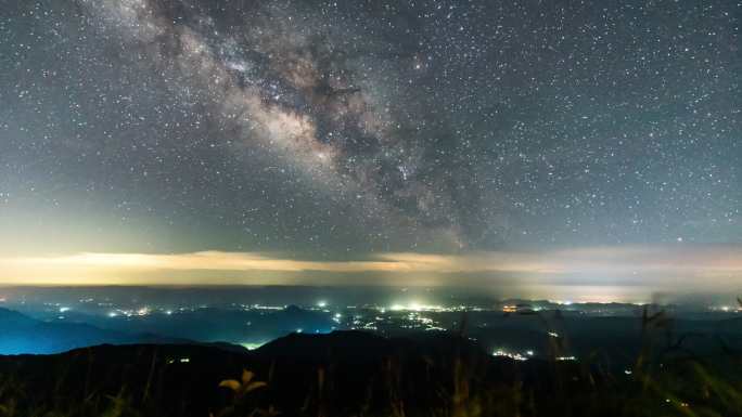 湖北九宫山银河转日出延时