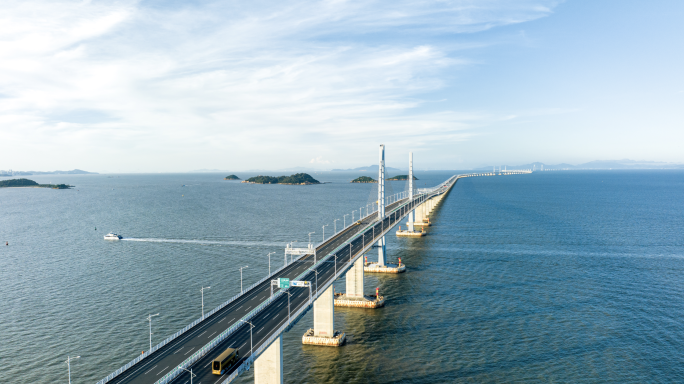 2023航拍港珠澳大桥环绕4k延时