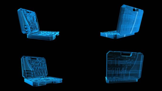 维修工具箱全息蓝色科技通道素材