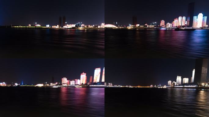 武汉晚上横渡长江延时