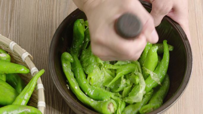 擂辣椒 青辣椒 镭钵 食欲 美食