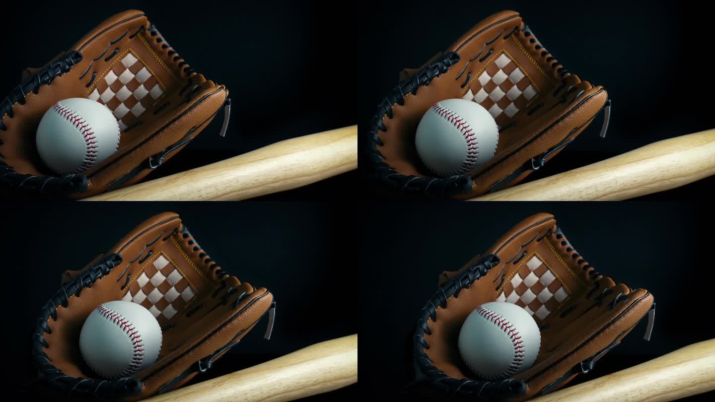 棒球手套和蝙蝠运动概念