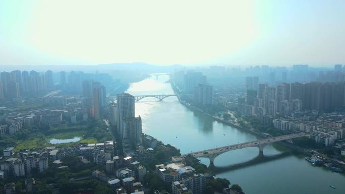 4K重庆合川大气航拍视频
