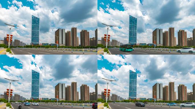 安徽蚌埠东海大道城市建筑延时摄影4K