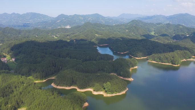 4K航拍陕西汉中红寺湖