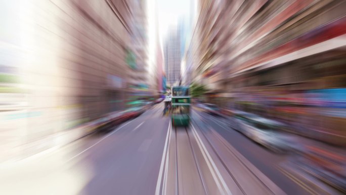 间隔拍摄视频的驾车在城市