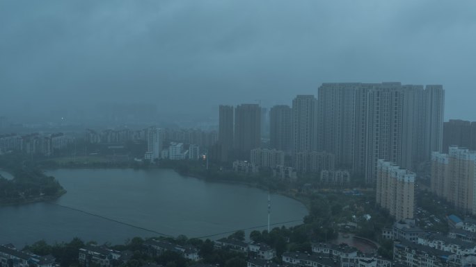 武汉黄狮海暴雨转晴天延时