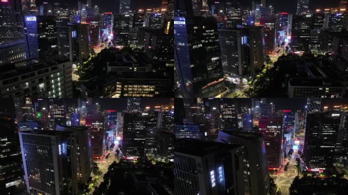 深圳南山区软件产业基地夜景航拍