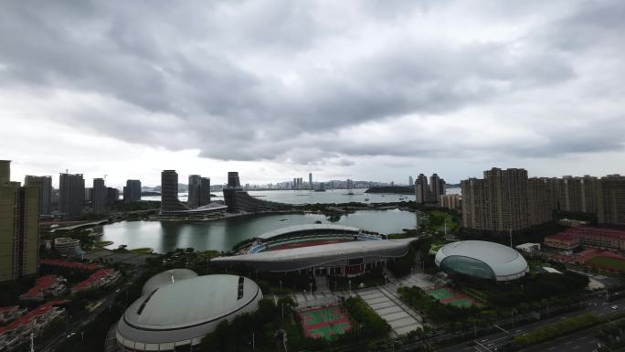 暴雨来临前的厦门城市风光延时