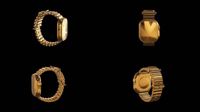 苹果手表黄金版效果展示通道素材