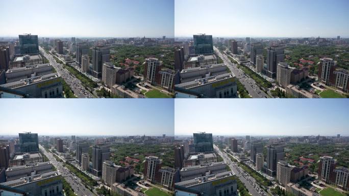 4K实拍北京东二环鸟瞰城市街景建国门外