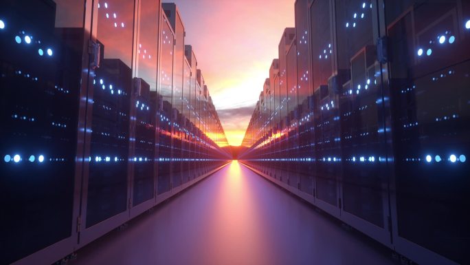 数据中心的服务器层出不穷，蓝天布满了云彩。云计算和计算机网络概念