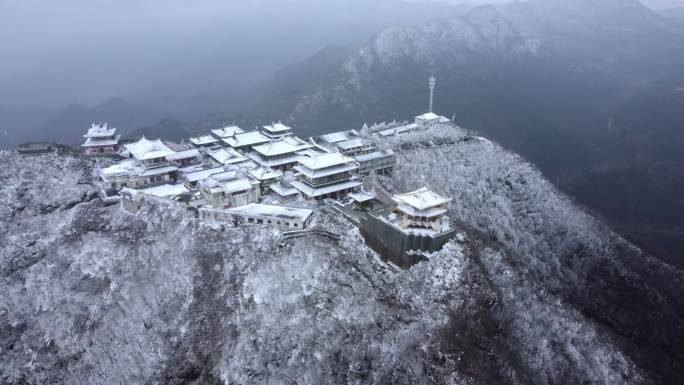 湖北随州冬季大洪山航拍