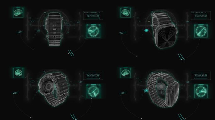 苹果手表HUD科技界面展示素材