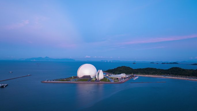 【4K30P】珠海大剧院夜景反暮曙光延时